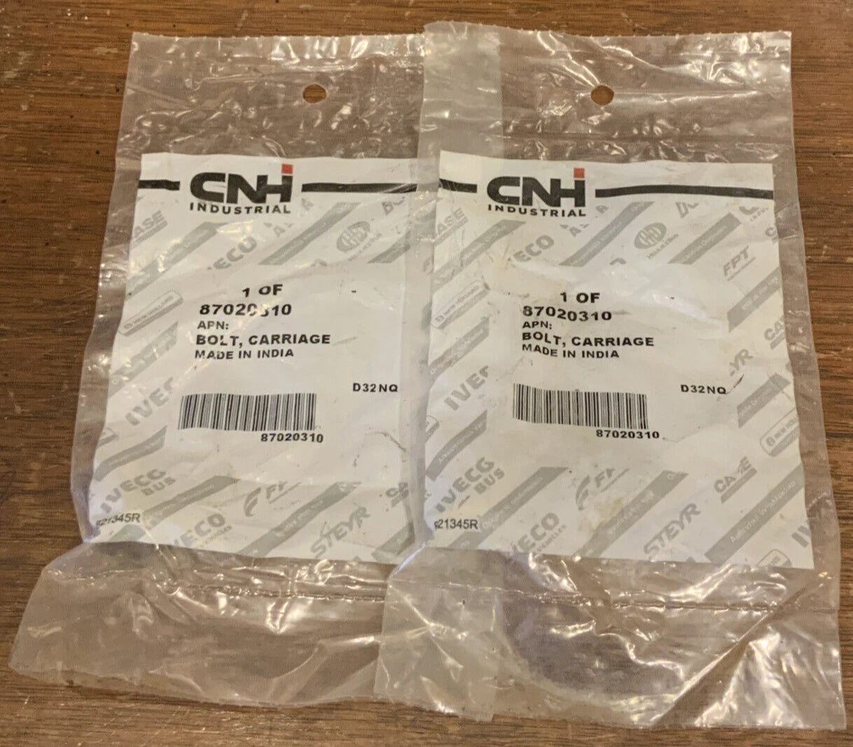 (Set Of 2) New Holland Carriage Bolt image 0