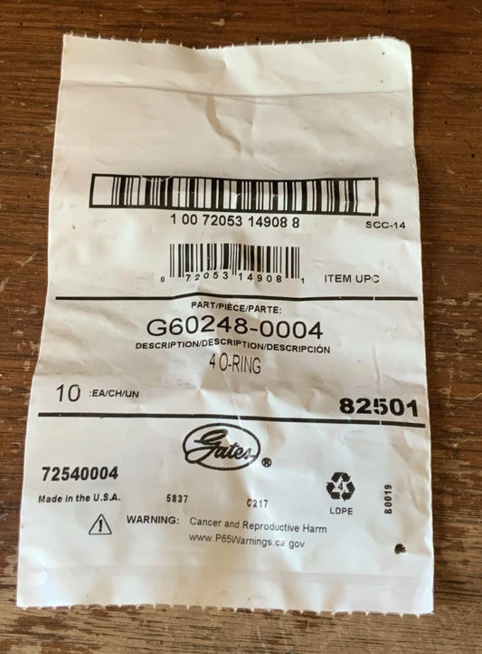 GATES O-ring Seal 4 Hydraulic Coupling / Adapter (10 Pc) image 0