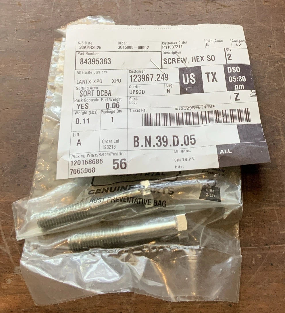 84395383 CNH SCREW, HEX SOC 2 Pc