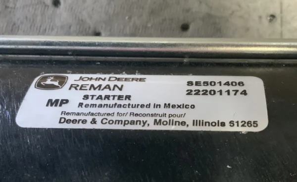 Remanufactured John Deere Starter Motor - Image 5